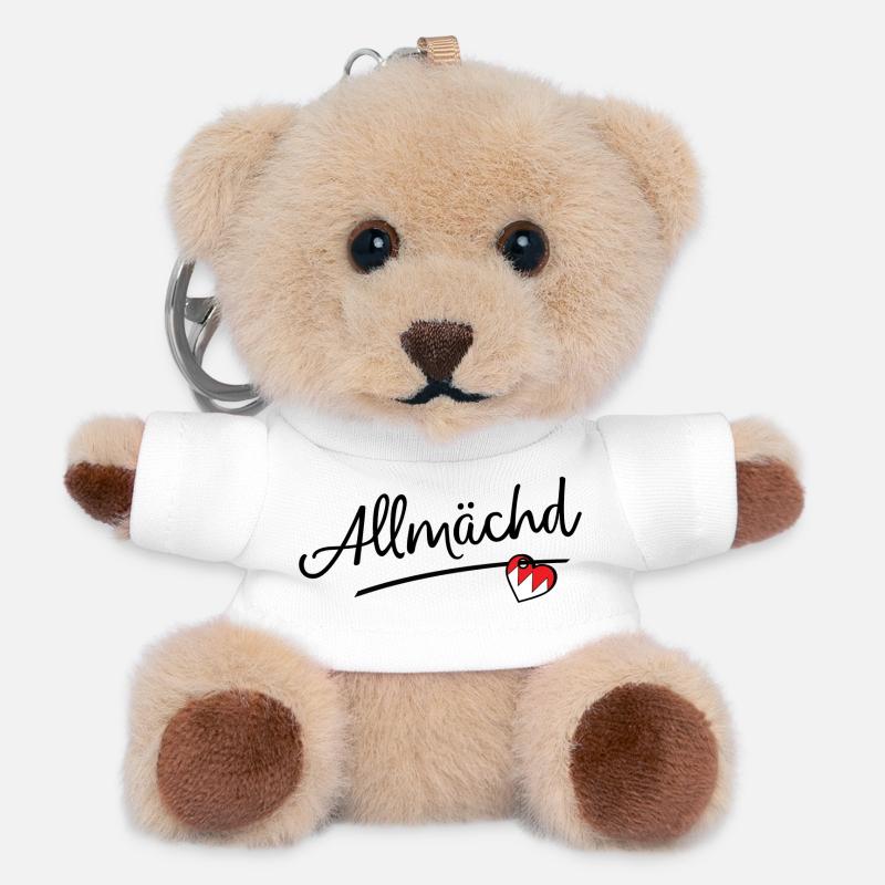 Allmächd - Teddy Keyring - white