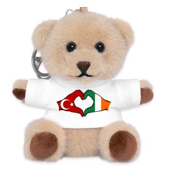 Turquie Irlande Mains Forme De Coeur - Porte-clés ourson - blanc - Devant
