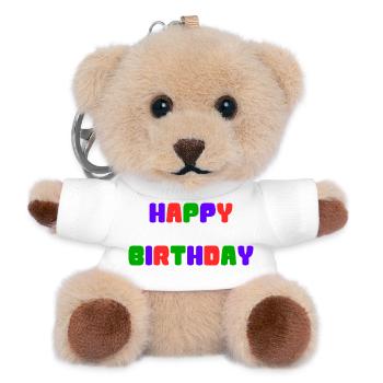 HAPPY BIRTHDAY. HAPPY BIRTHDAY. ANNIVERSARY. - Teddy Keyring - white - Front