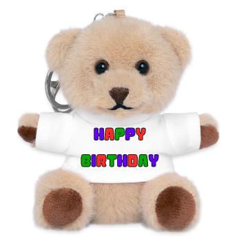 HAPPY BIRTHDAY. HAPPY BIRTHDAY. ANNIVERSARY. - Teddy Keyring - white - Front