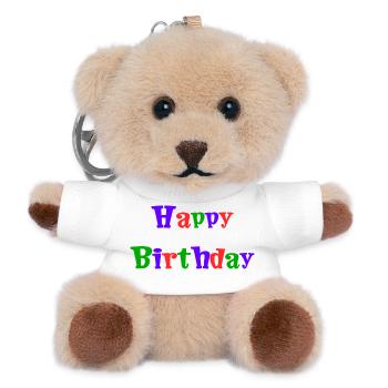 ANNIVERSARY. HAPPY BIRTHDAY. HAPPY BIRTHDAY. - Teddy Keyring - white - Front