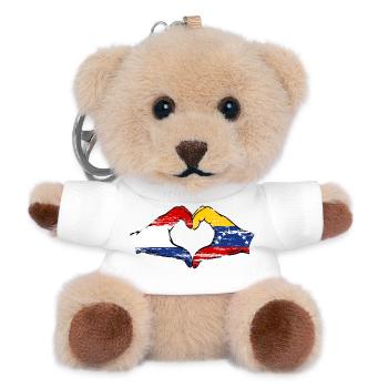 Drapeau Hollande Venezuela mains forme de coeur utilisé - Porte-clés ourson - blanc - Devant