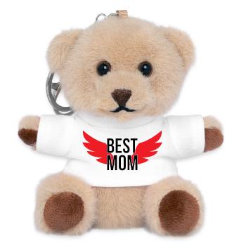 Best Mom - Mother's Day - Teddy Keyring - white - Front