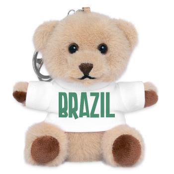 Brasilien Schriftzug Grün Kraft - Teddy Schlüsselanhänger - Weiß - Vorne