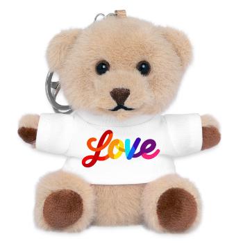 Colorful Love Lettering Design - Teddy Keyring - white - Front