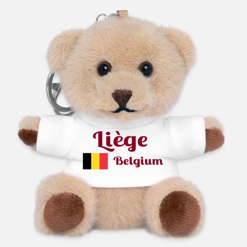 Liège Belgique - Imprimés élégants - Porte-clés ourson - blanc