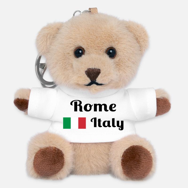 Rome Italy - Stylish prints - Teddy Keyring - white