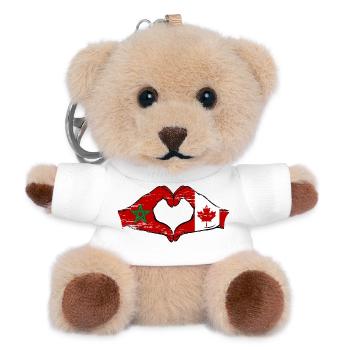 Marokko Kanada Flagge Hände Herzform used - Teddy Schlüsselanhänger - Weiß - Vorne