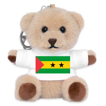 São Tomé und Príncipe – Flaggenwappen - Teddy Schlüsselanhänger - Weiß - Vorne