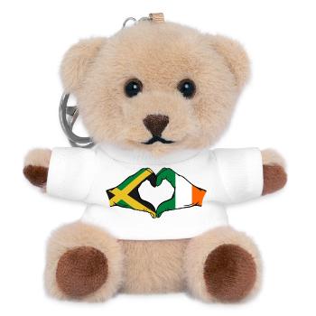 Jamaïque Irlande Mains Forme De Coeur - Porte-clés ourson - blanc - Devant
