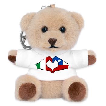Italie Chili Drapeau Mains Coeur Forme - Porte-clés ourson - blanc - Devant