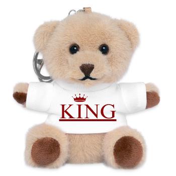 KING - Teddy Schlüsselanhänger - Weiß - Vorne