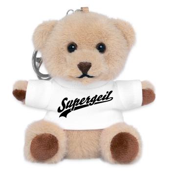 Supergeil - Teddy Schlüsselanhänger - Weiß - Vorne