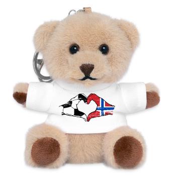 Norway Football Flag Hands Heart Shape Used - Teddy Keyring - white - Front