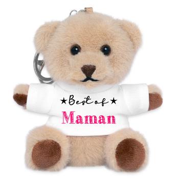 MOM. MOTHER'S DAY. HAPPY MOTHER'S DAY - Teddy Keyring - white - Front
