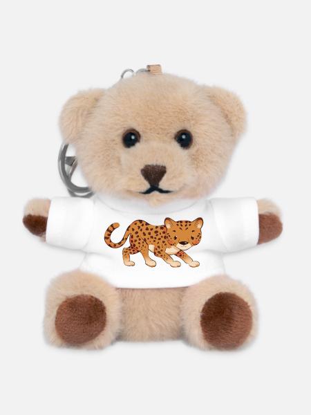 Leopard - Teddy Schlüsselanhänger - Weiß