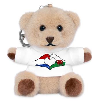 Holland Wales flag hands heart shape used - Teddy Keyring - white - Front