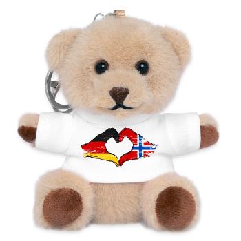 Deutschland Norwegen Flagge Hände Herzform used - Teddy Schlüsselanhänger - Weiß - Vorne