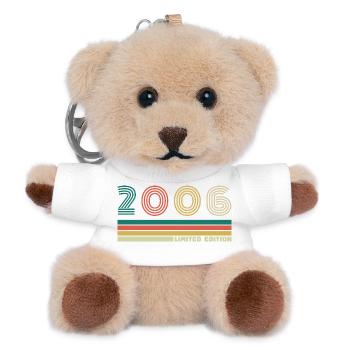 20 Years 2006 Vintage Birthday Gift - Teddy Keyring - white - Front