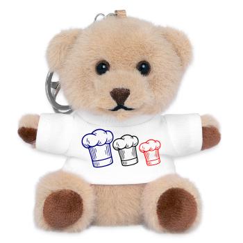 Hut mit französischer Flagge - Teddy Schlüsselanhänger - Weiß - Vorne