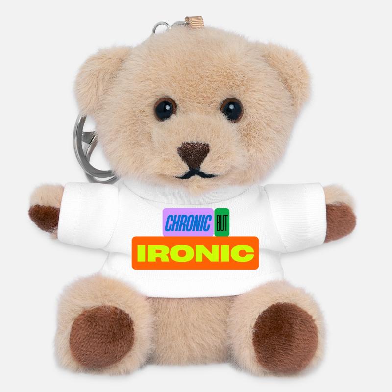 Chronique mais ironique - Porte-clés ourson - blanc