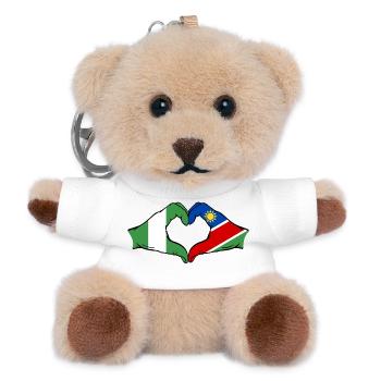 Nigeria Namibia Flag Hands Heart Shape - Teddy Keyring - white - Front