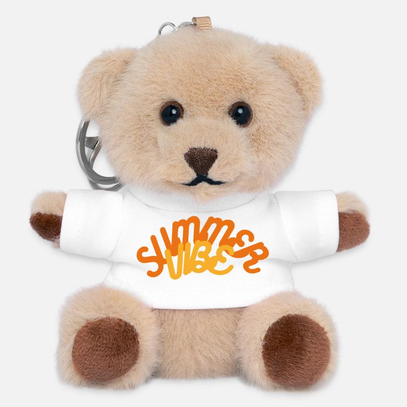 Jeu abstrait de couleurs avec des tons chauds - Porte-clés ourson - blanc