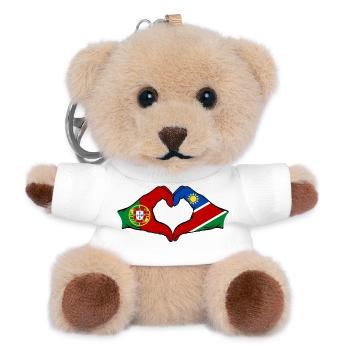 Portugal Namibia Flagge Herz - Teddy Schlüsselanhänger - Weiß - Vorne