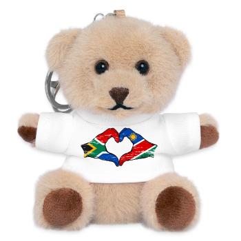 Afrique du Sud Drapeau Namibie cœur utilisé - Porte-clés ourson - blanc - Devant