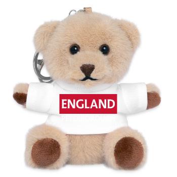 English Text and Flag Design - Teddy Keyring - white - Front