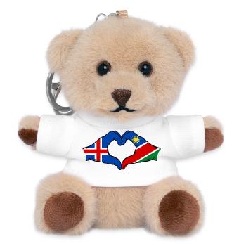 Island_Namibia_Flagge_Hände_Herzform - Teddy Schlüsselanhänger - Weiß - Vorne