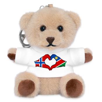 Norwegen_Namibia_Flagge_Hände_Herzform - Teddy Schlüsselanhänger - Weiß - Vorne