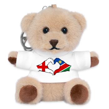 England Namibia Flagge Hände Herz - Teddy Schlüsselanhänger - Weiß - Vorne