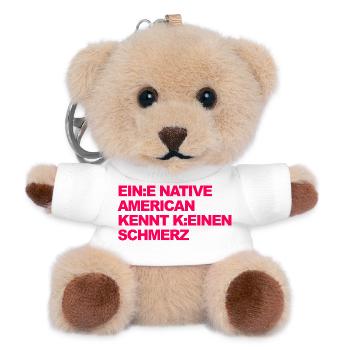 SATIRE WOKE : Un Indien ne connaît pas la douleur - Porte-clés ourson - blanc - Devant
