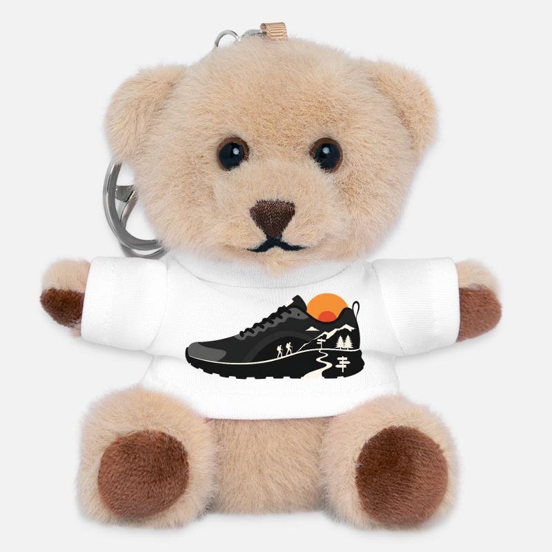 Mountain Trail Hiking Shoe Design - Teddy Keyring - white