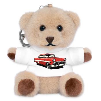 Retro Classic US Car Print - Teddy Keyring - white - Front