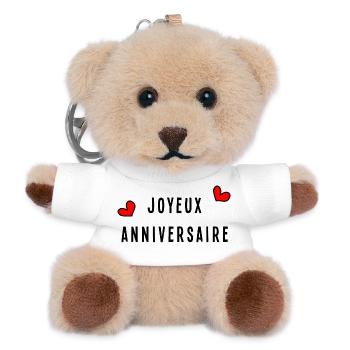 ALLES GUTE ZUM GEBURTSTAG. ALLES GUTE ZUM GEBURTSTAG. JAHRESTAG. - Teddy Schlüsselanhänger - Weiß - Vorne
