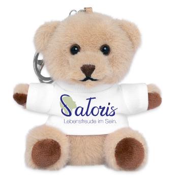 Satoris-Logo, die Marke für bewusste Menschen - Teddy Schlüsselanhänger - Weiß - Vorne