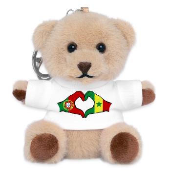 Portugal Senegal Flag Hands Heart Shape - Teddy Keyring - white - Front