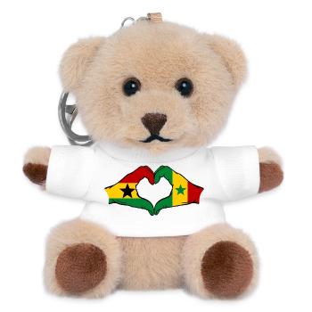 Ghana Senegal flag hands heart shape - Teddy Keyring - white - Front