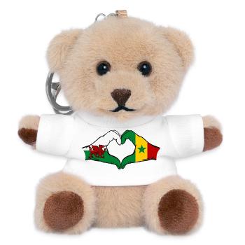 Wales Senegal Flag Hands Heart Shape - Teddy Keyring - white - Front