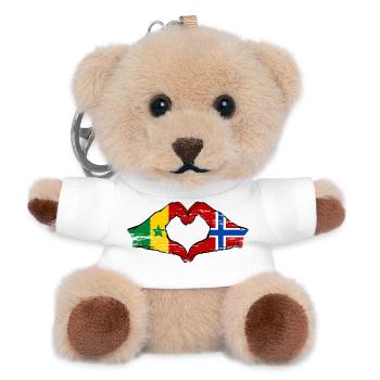 Senegal Norwegen Flagge Hände Herzform used - Teddy Schlüsselanhänger - Weiß - Vorne