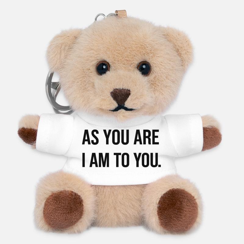 Inspiring self-love message - Teddy Keyring - white