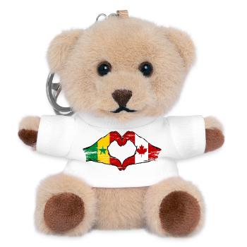Senegal Kanada Flagge Hände Herzform - Teddy Schlüsselanhänger - Weiß - Vorne