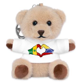 Sénégal Venezuela drapeau mains forme de coeur utilisé - Porte-clés ourson - blanc - Devant
