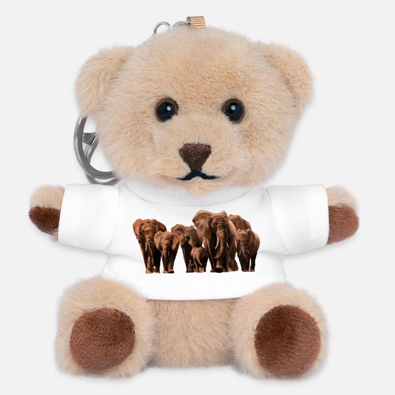 Wüsten Elefanten Kolorit - Teddy Schlüsselanhänger - Weiß