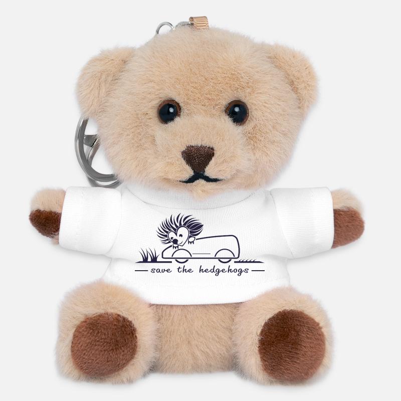 stoppt_das_Igel_toeten_001 - Teddy Keyring - white