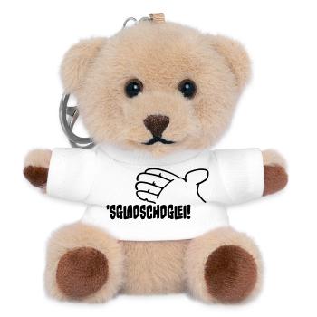 Sgladschdglei! Es klatscht gleich! - Teddy Schlüsselanhänger - Weiß - Vorne