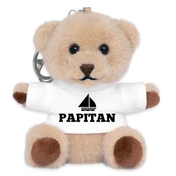 Papitän Vatertag bester Papa Anker - Teddy Schlüsselanhänger - Weiß - Vorne