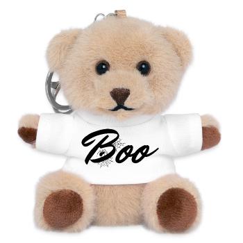 Boo Halloween Lettering with Spider Web - Teddy Keyring - white - Front